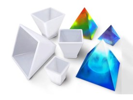 Set 4 moldes silicona piramides